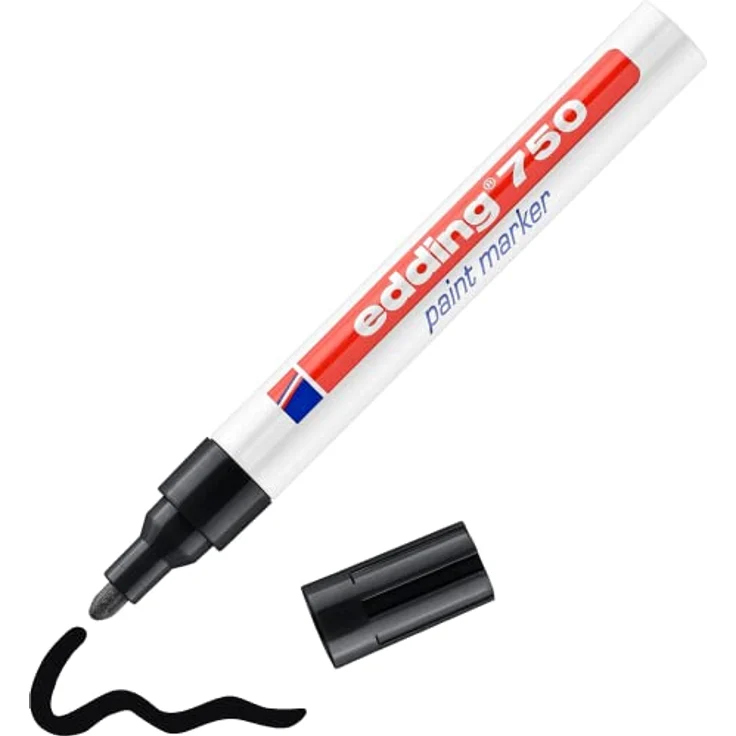 edding 750 Lackmarker - schwarz - 10 Stifte - Rundspitze 2-4 mm - Lackstift zur Markierung und Beschriftung von Metall, Glas, Stein oder Kunststoff - hitzebeständig, permanent, wischfest – Bild 3
