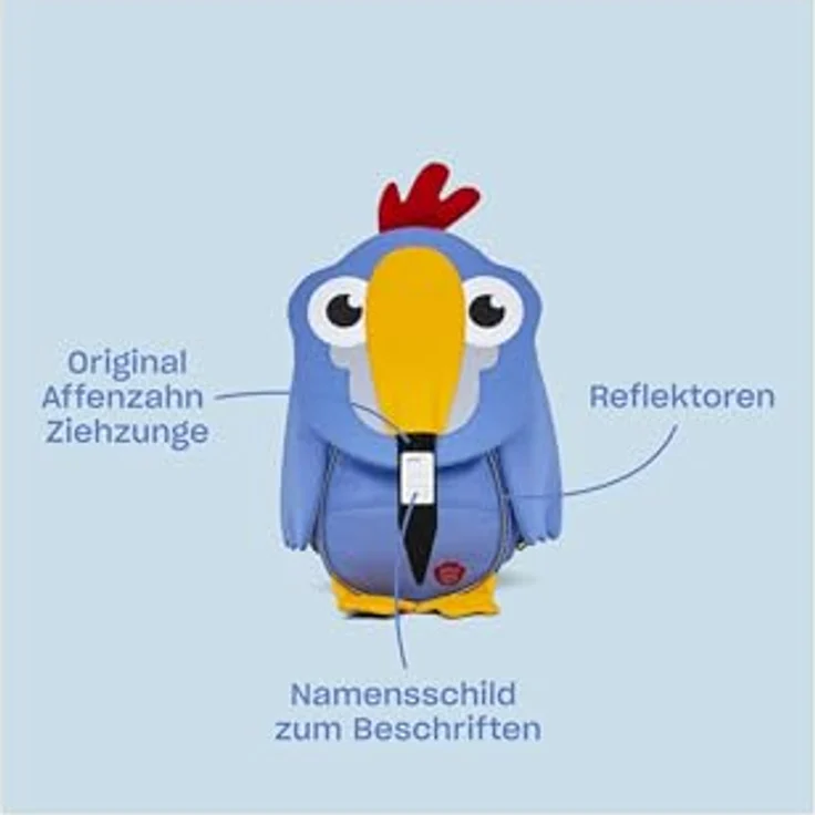 Affenzahn Kleiner Freund Kindergartenrucksack, 26 cm, Mehrfarbig mit Brustgurt und praktischem Reißverschluss – Bild 2