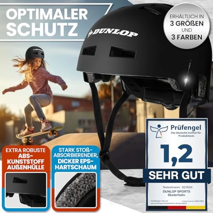 Dunlop Sports Urban Cool Pro Fahrradhelm - Test Sehr Gut - Leicht & robust, 14-fach belüftet, Schnellverschluss, Auto Kopfanpassung (Schwarz, S (48-53cm)) - Preisvergleich – Bild 2