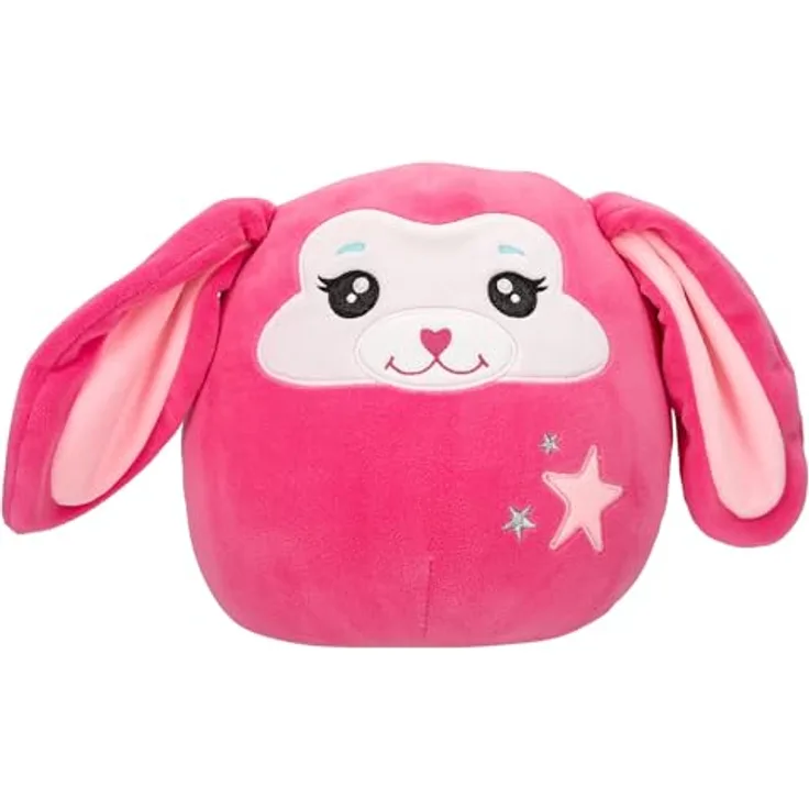 Depesche 13039 Ylvi Swoppies Kuscheltier Hase in Pink, mit Leuchteffekt und langen Schlappohren, ca. 20 cm groß