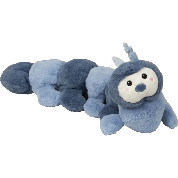 Geschenkestadl Kuscheltier Raupe Blau Plüsch 60 cm, waschbar bei 30 °C, mit Fühlern
