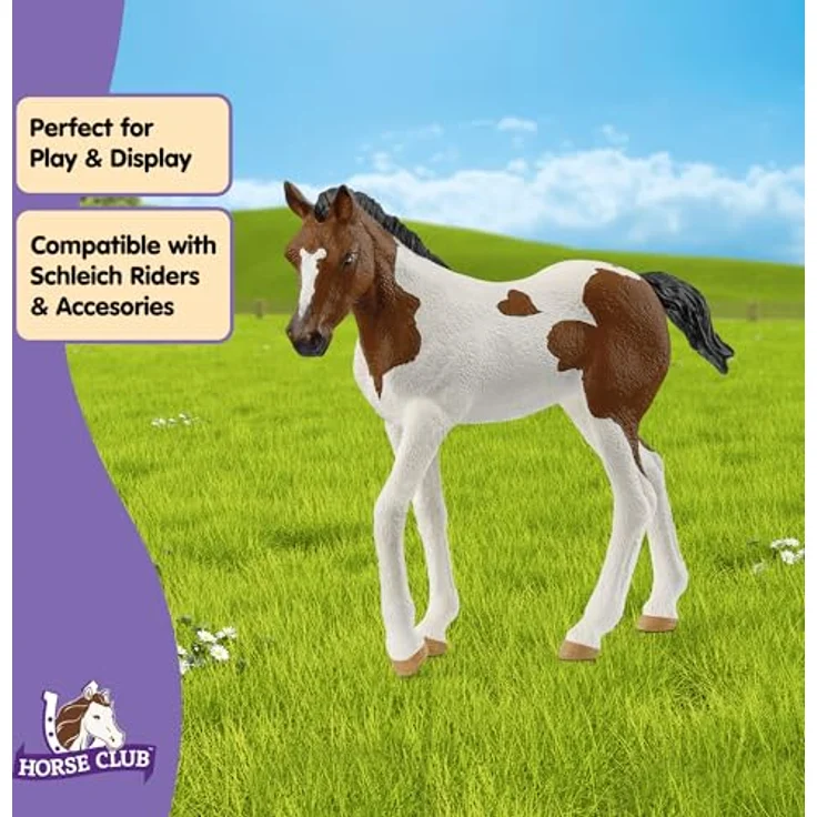 Schleich Paint Horse Fohlen (14899) - Horse Club, geschecktes Fohlen mit herzförmigem Fleck, Abmessungen 8,3 x 2,9 x 7,7 cm, erschienen 2025 – Bild 3