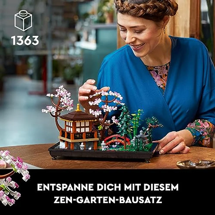 LEGO 10315 Icons Garten der Stille, Botanical Zen-Garten-Set für Erwachsene mit Lotusblumen, anpassbare Schreibtisch-Dekoration, inspiriert von Japan, achtsames Geschenk für Frauen und Männer – Bild 2