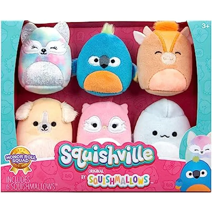 Squishville SQM0472-6er Pack Vorbild Squad, superweiche Mini-Squishmallows, 5cm Plüschfiguren - Preisvergleich