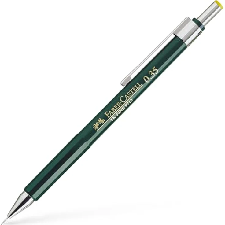 Faber-Castell TK® FINE Druckbleistift grün HB 0,35 mm, ergonomisch, bruchfest mit Radiergummi und Reinigungsnadel – Bild 1