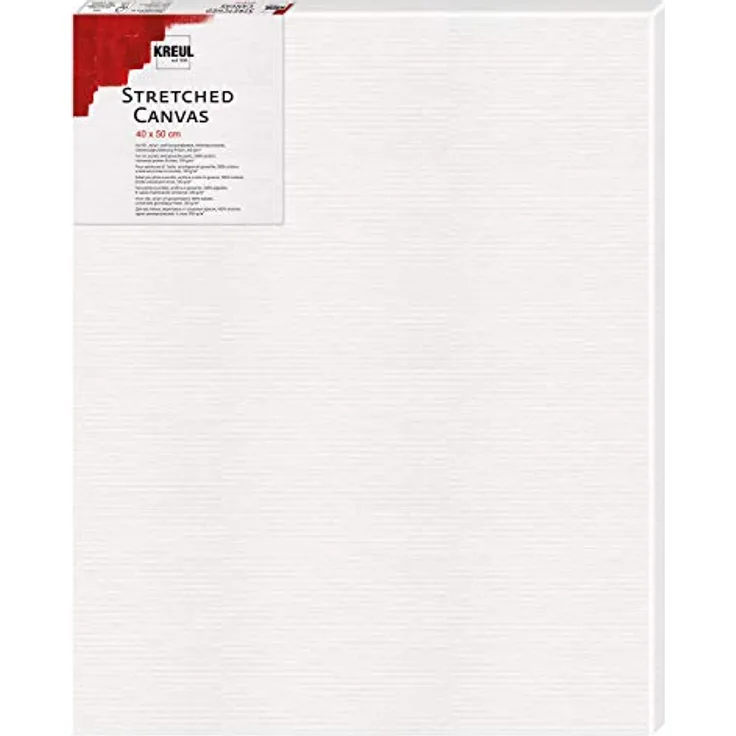KREUL 594050 - Stretched Canvas, Keilrahmen 40 x 50 cm in Einsteigerqualität, ideal für Acryl- und Gouachefarben, Leinwand aus Baumwolle 4 fach grundiert