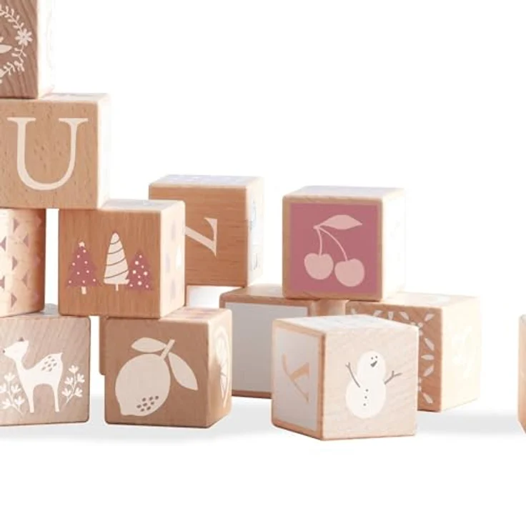Classic World Wooden Iris Blocks 29 Stück, Holzspielzeug mit Buchstaben, Zahlen und Mustern – Bild 6
