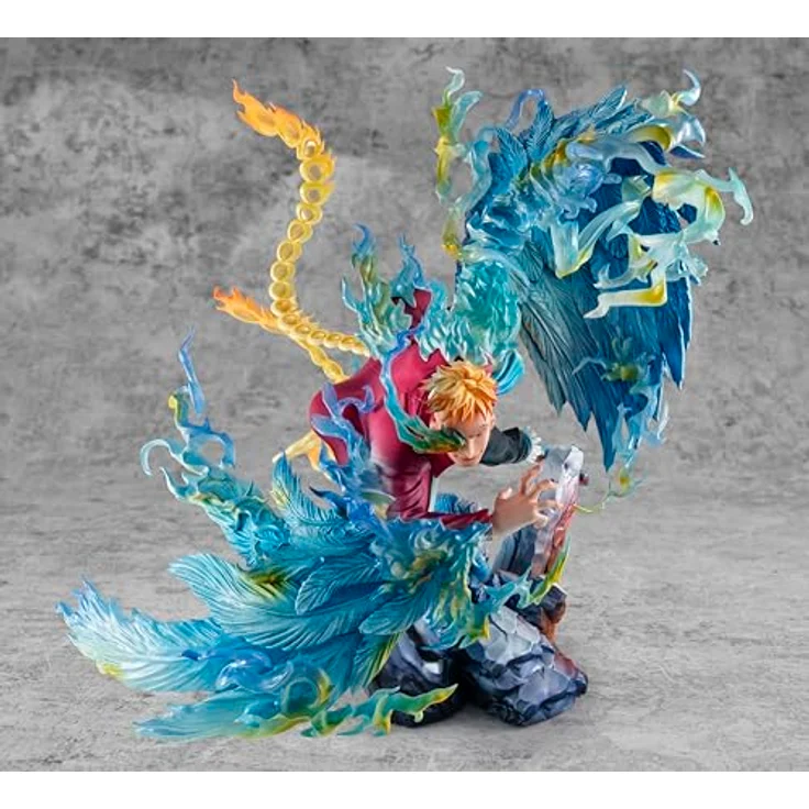 Megahouse One Piece P.O.P MAS Maximum PVC Statue Marco the Phoenix, 32 cm, detailreiche Figur für Sammler, präsentiert in Fensterbox – Bild 7