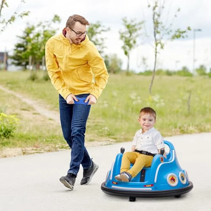 AIYAPLAY Elektro-Kinderauto 12V, mit Fernbedienung, Musik, Lichtern, Belastbarkeit 30 kg, 360В°-Drehung, Blau – Bild 2