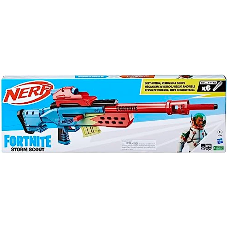 Nerf F8346 Fortnite Storm Scout Blaster, Scope, Clip, 6 Elite Darts, Bolt Action – Bild 2