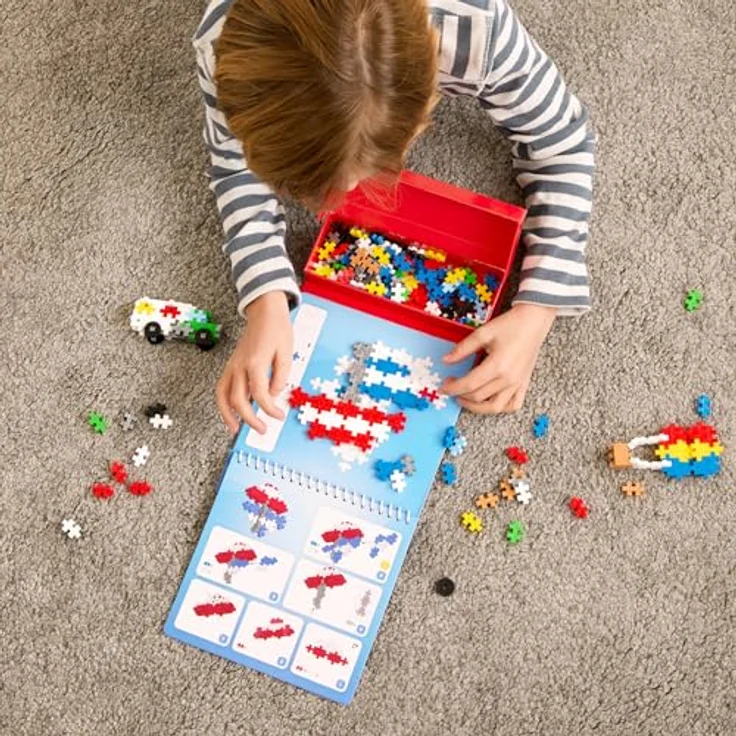 PLUS-PLUS Kreativset Bausteine Puzzle by Number Transport, 125 Teile für 2D-Puzzle und 3D-Figuren, multicolor – Bild 8