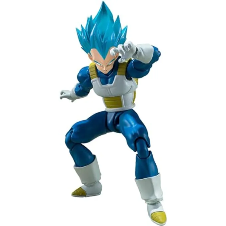 Bandai Tamashii Nations Dragon Ball Super S.H. Figuarts Actionfigur Super Saiyan God Super Saiyan Vegeta - Unwavering Saiyan Pride, 14 cm mit Zubehör und Austauschteilen