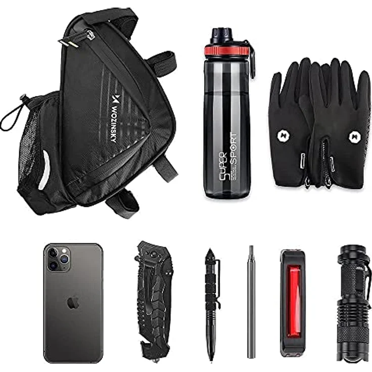 Wozinsky Velotasche, 1.50 l Rahmenfahrradtasche mit Wozinsky-Flaschenhalter, Schwarz – Bild 6