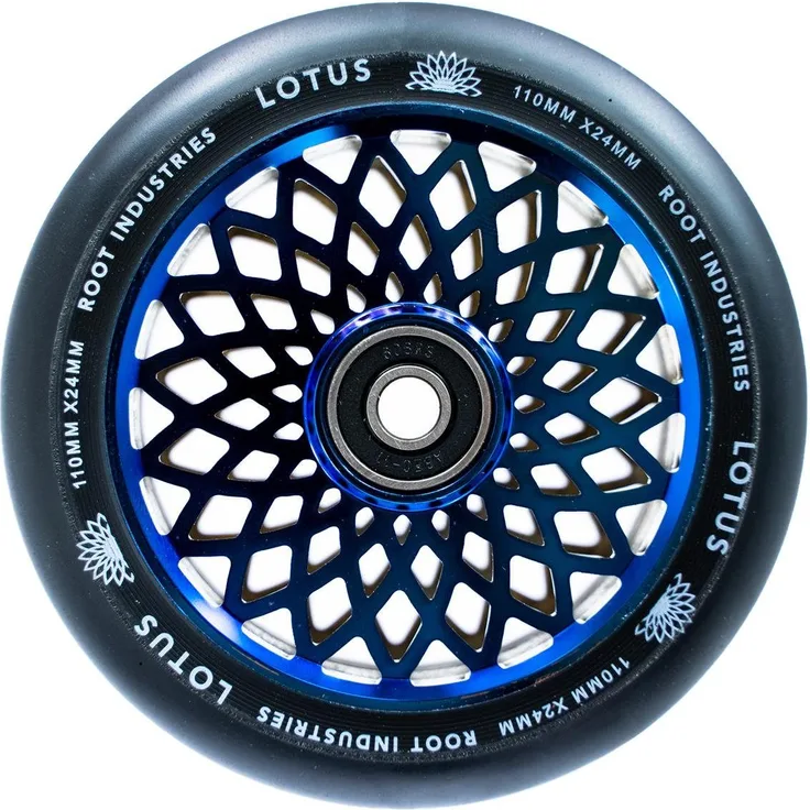 Root Industries Lotus Stunt-Scooter Rolle 110mm Blue Ray/PU Schwarz - Leichtgewichtiges Design mit schnell rollenden Rädern