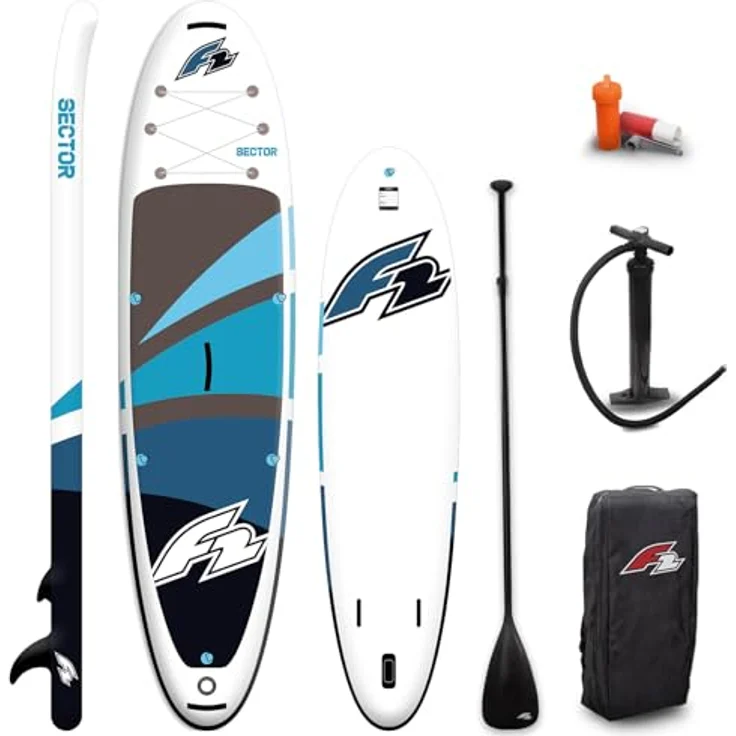 F2 SUP Stand Up Paddle Board Sector 11'5'', robustes 6" Dropstitch-Material, blau, 2024 – Bild 1