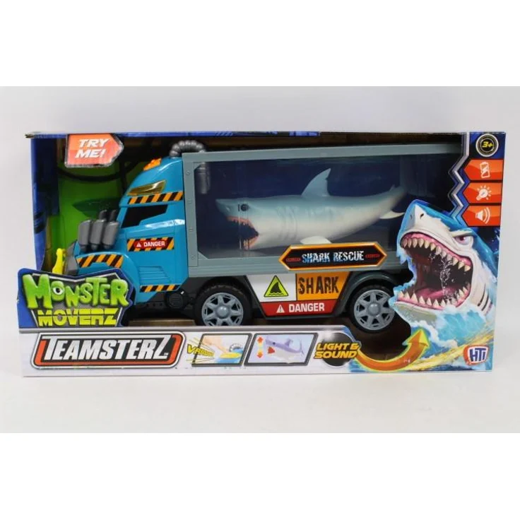 No Name TEAMSTERZ Monster Shark Kutsche, Spielzeugauto mit aufregendem Haifischdesign