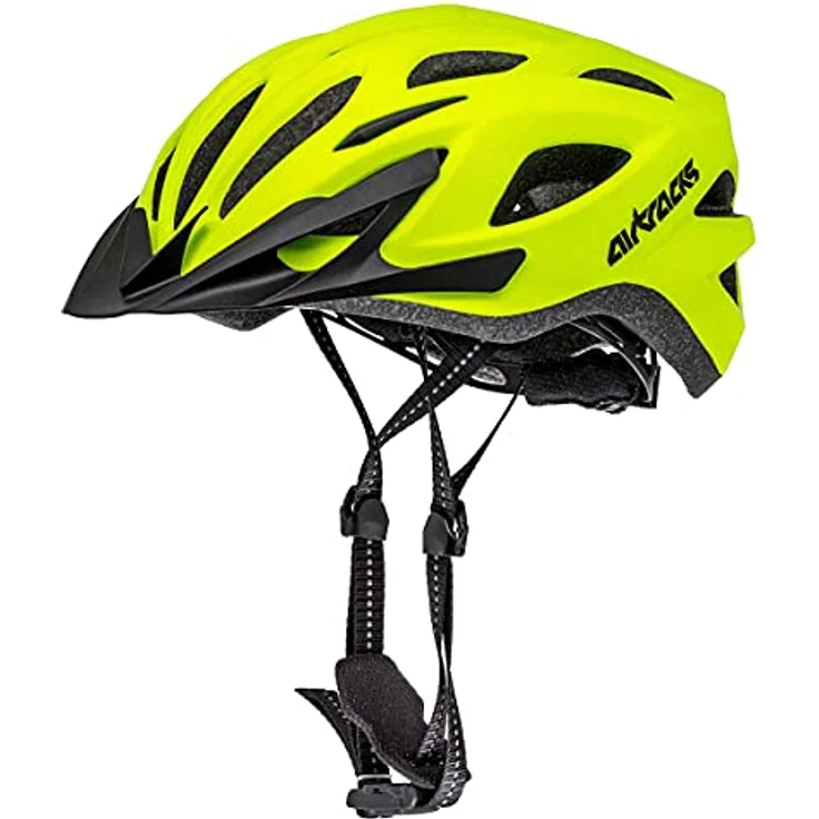 Airtracks Fahrradhelm Savage KJ-201 - Leichter Allround MTB Helm für Erwachsene, verstellbar, Neon-Matt, S/M 53-58cm – Bild 1