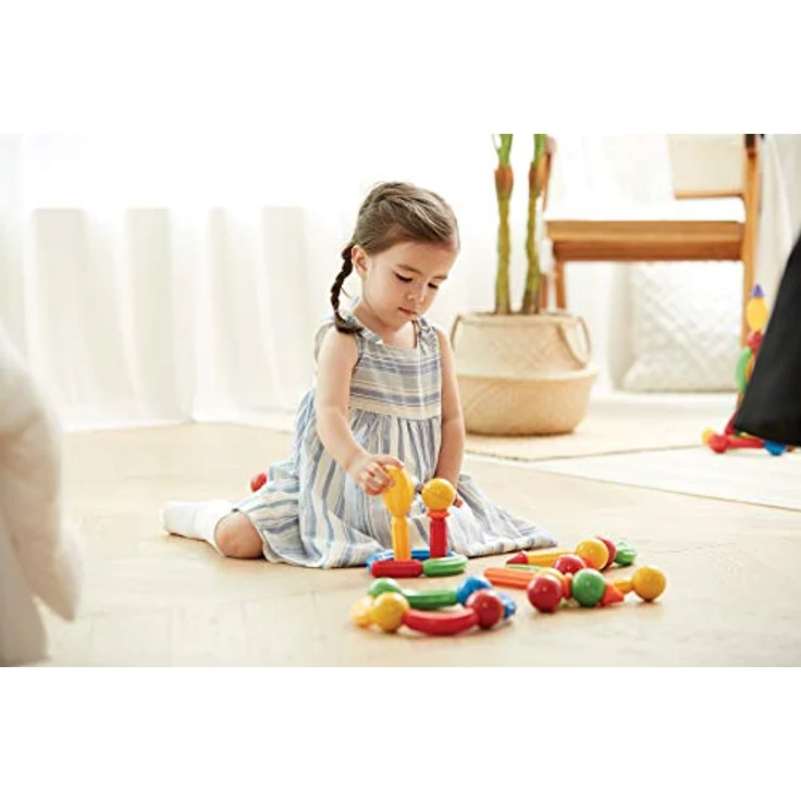 Stick-O magnetische Bausteine für Kinder ab 1 Jahre, kreatives Konstruktionsspielzeug, Lernspielzeug mit Magnet, 36 Modelle für Mädchen und Jungen, Montessori Spielzeug, 20 Teile Set, – Bild 5