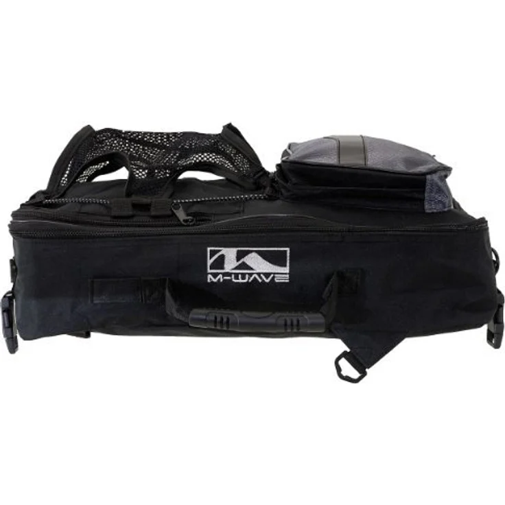 M-Wave Unisex – Erwachsene Amsterdam Double Gepäckträgertasche inkl. Regenhaube, schwarz/blau – Bild 4