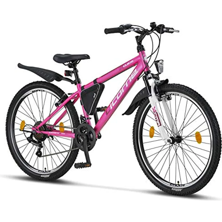 Licorne Bike Guide Premium Mountainbike in 26 Zoll - Fahrrad für Mädchen, Jungen, Herren und Damen - 21 Gang-Schaltung