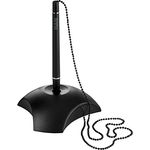 HAN Stifthalter DELTA, Eleganter Kugelschreiber mit Kette, für eine optimale Schreibtisch Organisation, für Büro oder Empfangstresen, 1751-13, schwarz