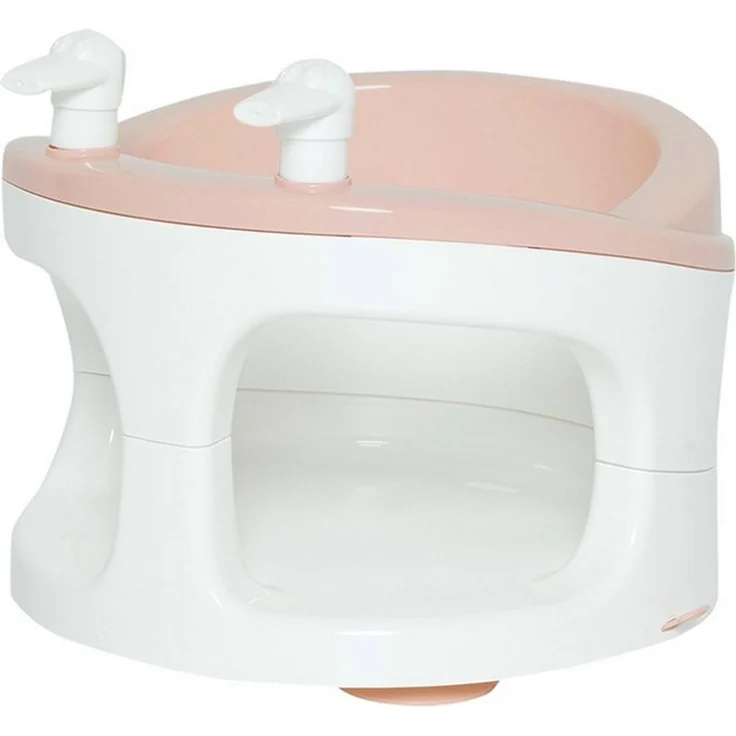 bébéjou Badesitz, Baby Badering für Badewanne Pale Pink, mit spritzenden Enten