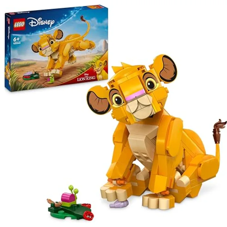 LEGO Disney Simba, das Löwenjunge des Königs, Bauspielzeug für Kinder, Fantasy-Spielset mit beweglicher Löwenfigur, Coole Geschenkidee in 43243 Kinderspielzeug