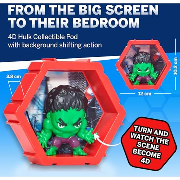 PODS 4D Marvel Hulk | Einzigartige, miteinander verbundene Sammelboble-Kopf-Figur, die aus ihrer Welt in Ihre | ausbricht | Wand- oder Regalanzeige | Marvel -Spielzeug und Geschenke | Serie 1 Nr. 412 – Bild 2