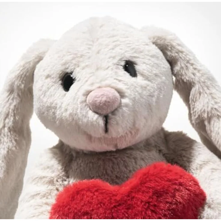 Steiff Hase Hoppie Love, grau 16 cm, kuschelweicher Plüsch mit Herz, maschinenwaschbar bis 30°C – Bild 3