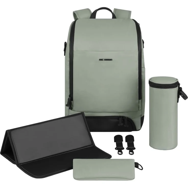 ABC Design Wickelrucksack Active Pine, geräumig und stylisch für Familie, Farbe: Pine