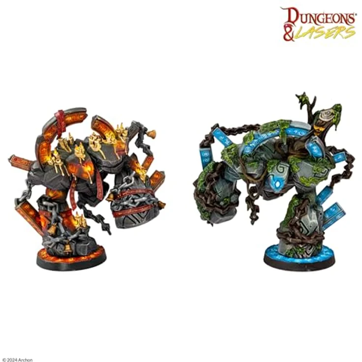 Dungeons & Lasers Runic Golems Eternal Guardians, Große DND-Miniaturen – 2 unlackierte und unmontierte Modelle für RPG-Spiele, ab 14 Jahren – Bild 2