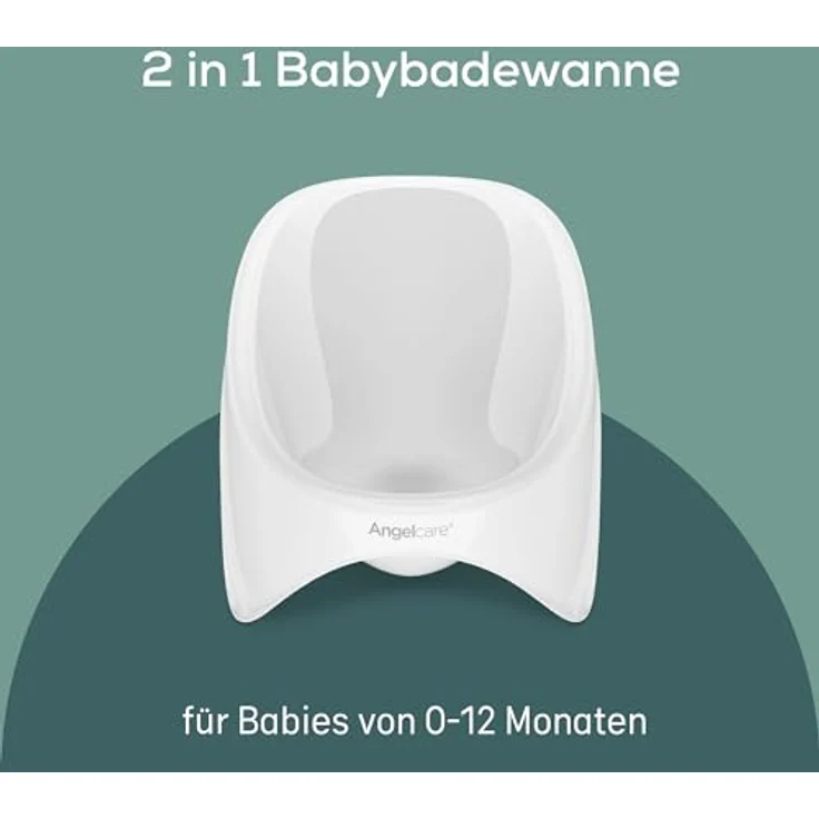 Angelcare Badewanne 2-in-1, Babybadewanne für 0-12 Monate, hygienisch und sparsam, soft-grey – Bild 2