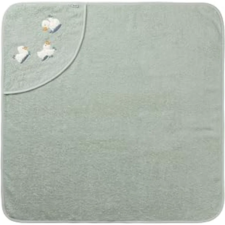 Kapuzen Badetuch aus uni Frottee 80 x 80 cm mit Applikation Ente Edda Lou, – Bild 2