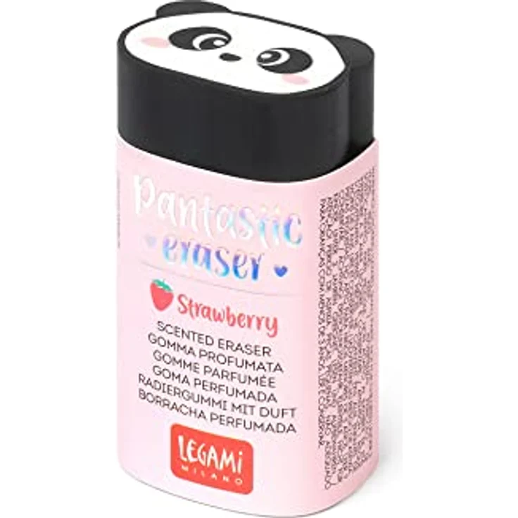 Legami GP0004 - Duftgummi, Panda Pantastic, 1,7 x 5 cm, Duft Erdbeere, Gummi für weiches Radieren, sauber und präzise – Bild 2