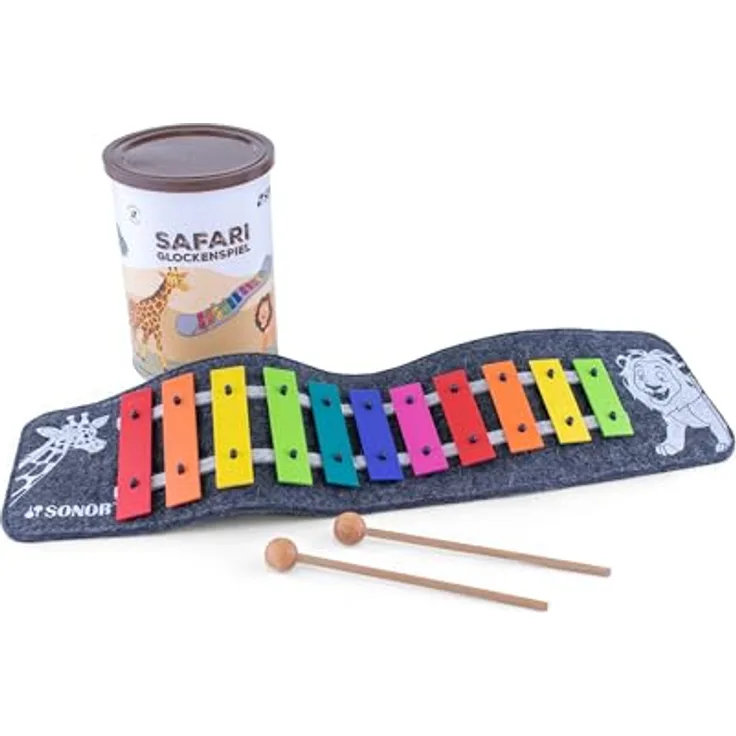 Sonor Safari Glockenspiel BW, Xylophon mit Tonumfang c3 - f4, inkl. Holzkopfschlägel, kompakt und transportabel, Made in Germany