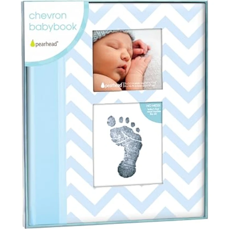 Pearhead P62201 Chevron Babybuch mit Clean Touch Stempelkissen, blau (Texte auf Englisch) – Bild 11