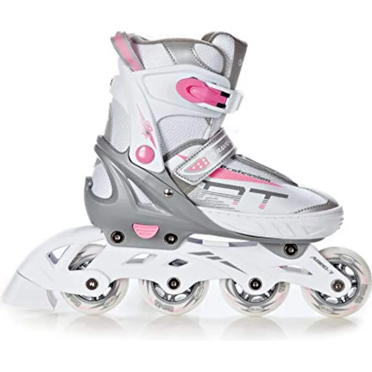RAVEN Profession Inlineskates Inliner 2in1 für Kinder und Erwachsene, verstellbar (White/Pink ohne Kufen, 28-32)