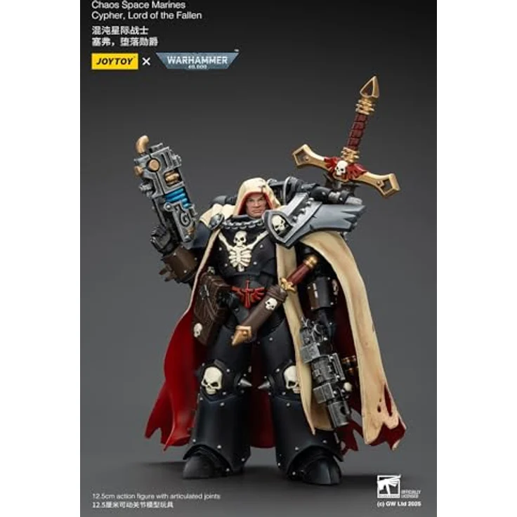 JOYTOY Warhammer 40.000 Chaos Space Marines The Fallen Lord Cipher, 1:18 Maßstab Figur mit feinen Details und militärischem Design – Bild 4