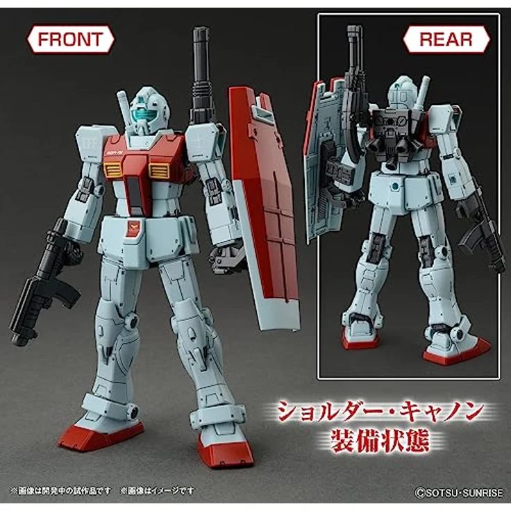Bandai Hg 1/144 Rgm-79 Gm, Modellbausatz mit Schulterkanone und Raketenkapsel, original Markierungsaufkleber – Bild 2