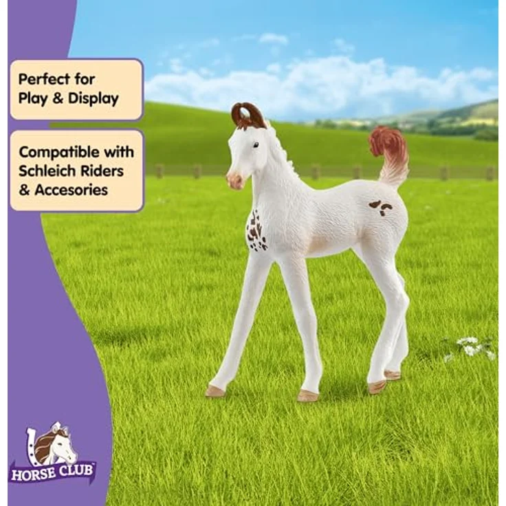 Schleich Marwari Fohlen (14896) - weiß mit brauner Scheckung, 7 x 2,6 x 8,4 cm, Teil der Horse Club Reihe – Bild 6