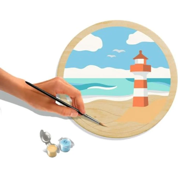 Ravensburger CreArt Malen nach Zahlen, Wooden Set mit Sea Motiv auf FSC-zertifiziertem Holz, 20 cm Durchmesser, Made in Europe – Bild 6