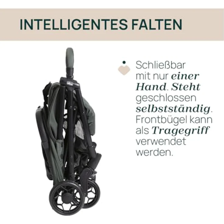Chicco Urbino Kinderwagen, Zusammenklappbarer Buggy für 0-4 Jahre, Leicht und Transportabel, Verstellbare Fußstütze, Verdeck, Blau – Bild 5