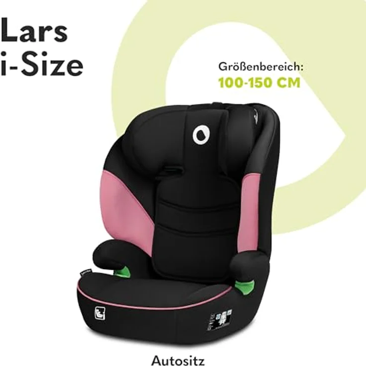 lionelo Autokindersitz LARS I-SIZE, 12-36kg, 100-150 cm, Memory Foam – Bild 2