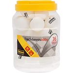 Idena 40169 Tischtennisbälle, 36 Stück in weiß, 1 Stern Qualität nach ITTF, Durchmesser ca. 4 cm, für Training und Hobbysport