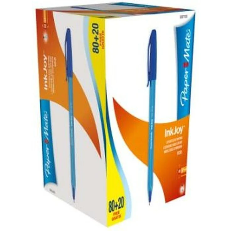 Paper Mate InkJoy 100, Kugelschreiber mit revolutionärem Tintensystem, Value Pack, blau (100 Stück)