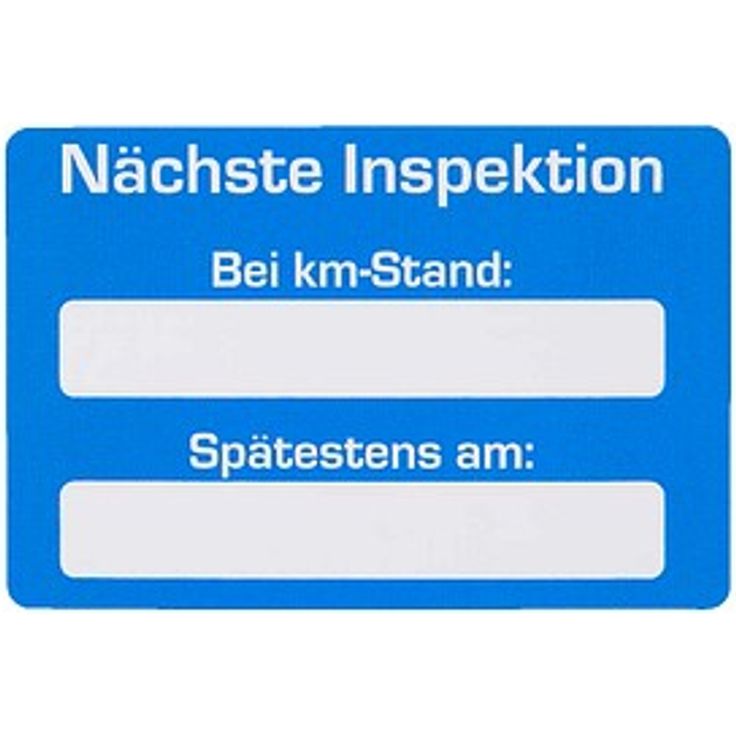 EICHNER Aufkleber Nächste Inspektion, Blau/Weiß, 250 selbstklebende Sticker