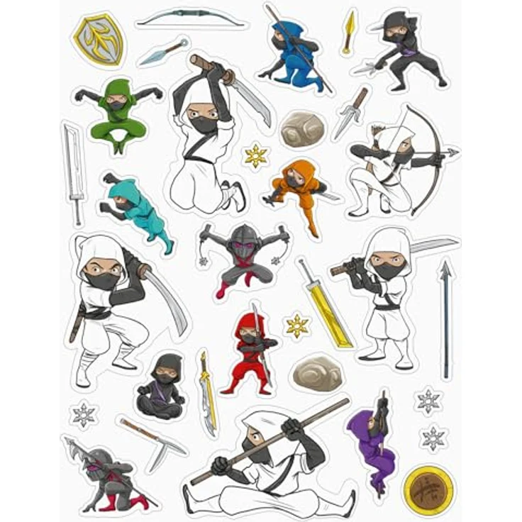 Ravensburger Verlag GmbH Sticker Mein Ausmalstickerbuch - Ninjas, über 250 ausmalbare Ninja-Sticker, 12 abwechslungsreiche Szenen – Bild 6