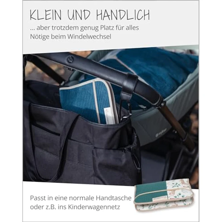 ULLENBOOM Windeltasche für unterwegs, mit Reißverschluss & Gummiband, 36x27 cm, Oeko-Tex zertifiziert – Bild 5