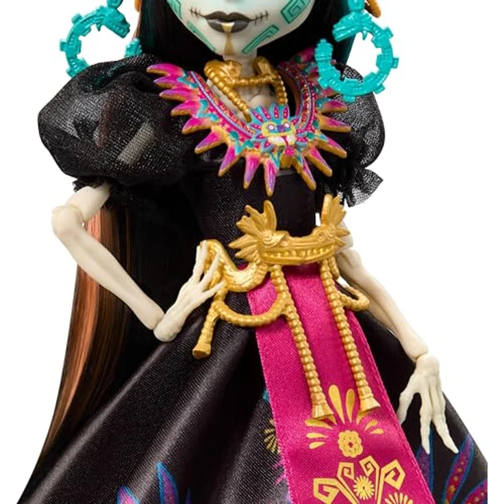 Mattel Lalka Monster High Skullector Skelita Calaveras, Sammelfigur zur Edycja Día de Muertos, 32 cm, mehrfarbig – Bild 4