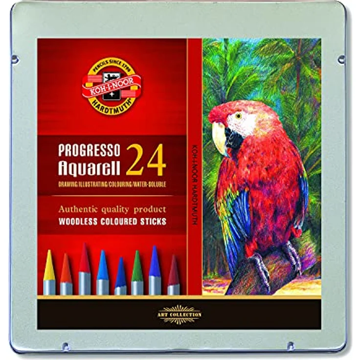 KOH-I-NOOR Progresso Woodless Aquarell Buntstifte-Set, 24 Stück, Tolle Präsentationspackung, FSC-Holz – Bild 1